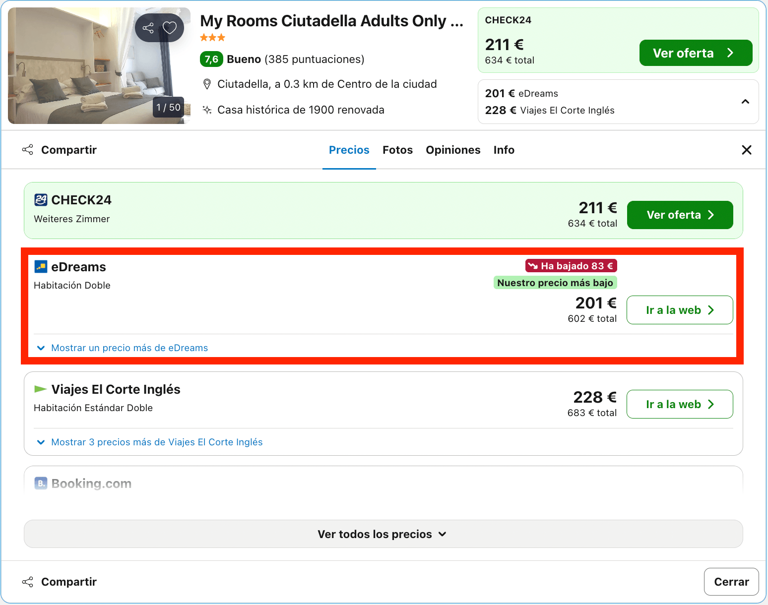 Finde en un hotel boutique solo adultos en la Ciutadella de Menorca desde 100€ p.p./noche