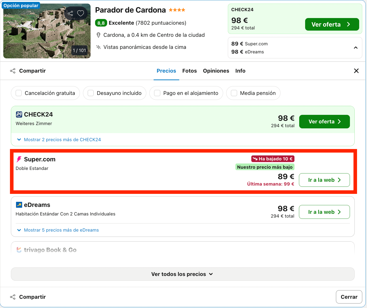 Parador ubicado en una fortaleza del siglo IX desde 44€ p.p./noche
