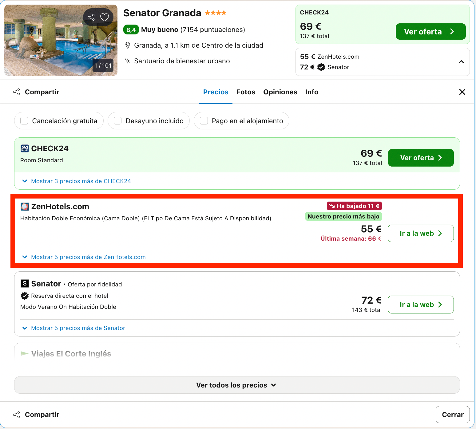 Fin de semana en Granada: hotel 4* desde 27€ p.p./noche