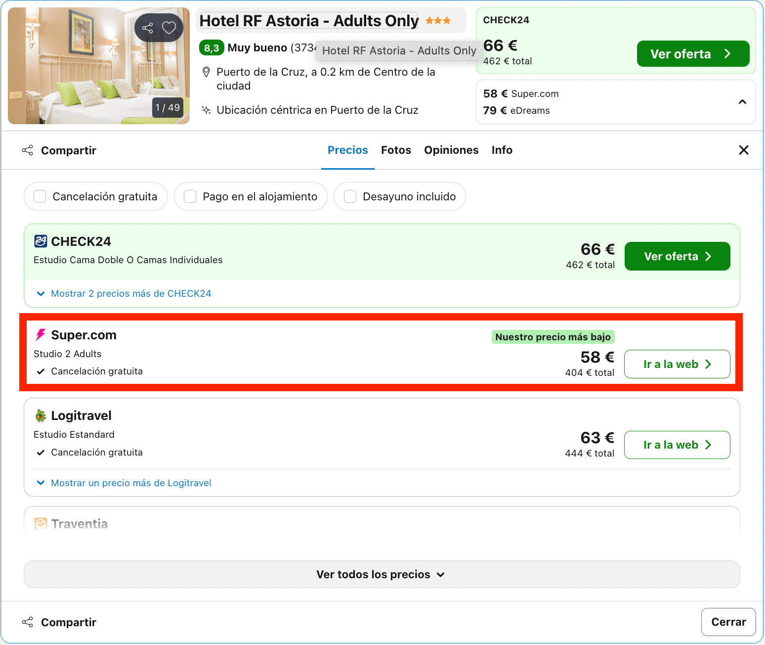 Exclusivo hotel solo adultos ideal para explorar Tenerife desde 28€ p.p./noche