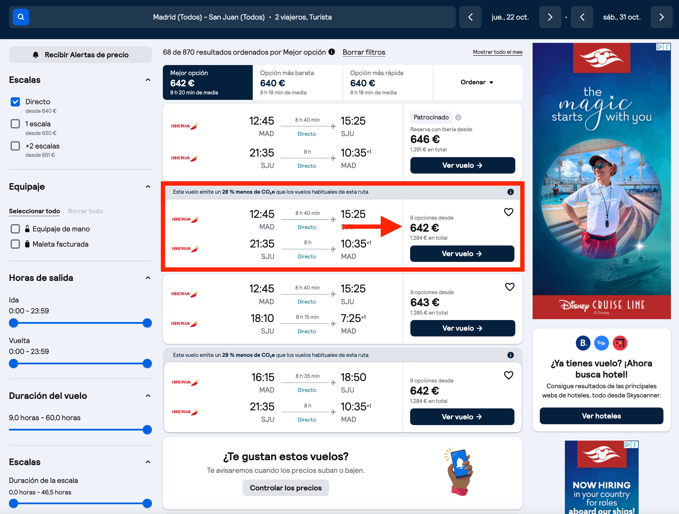 Vuelos directos con Iberia a Puerto Rico desde 642€ ida y vuelta