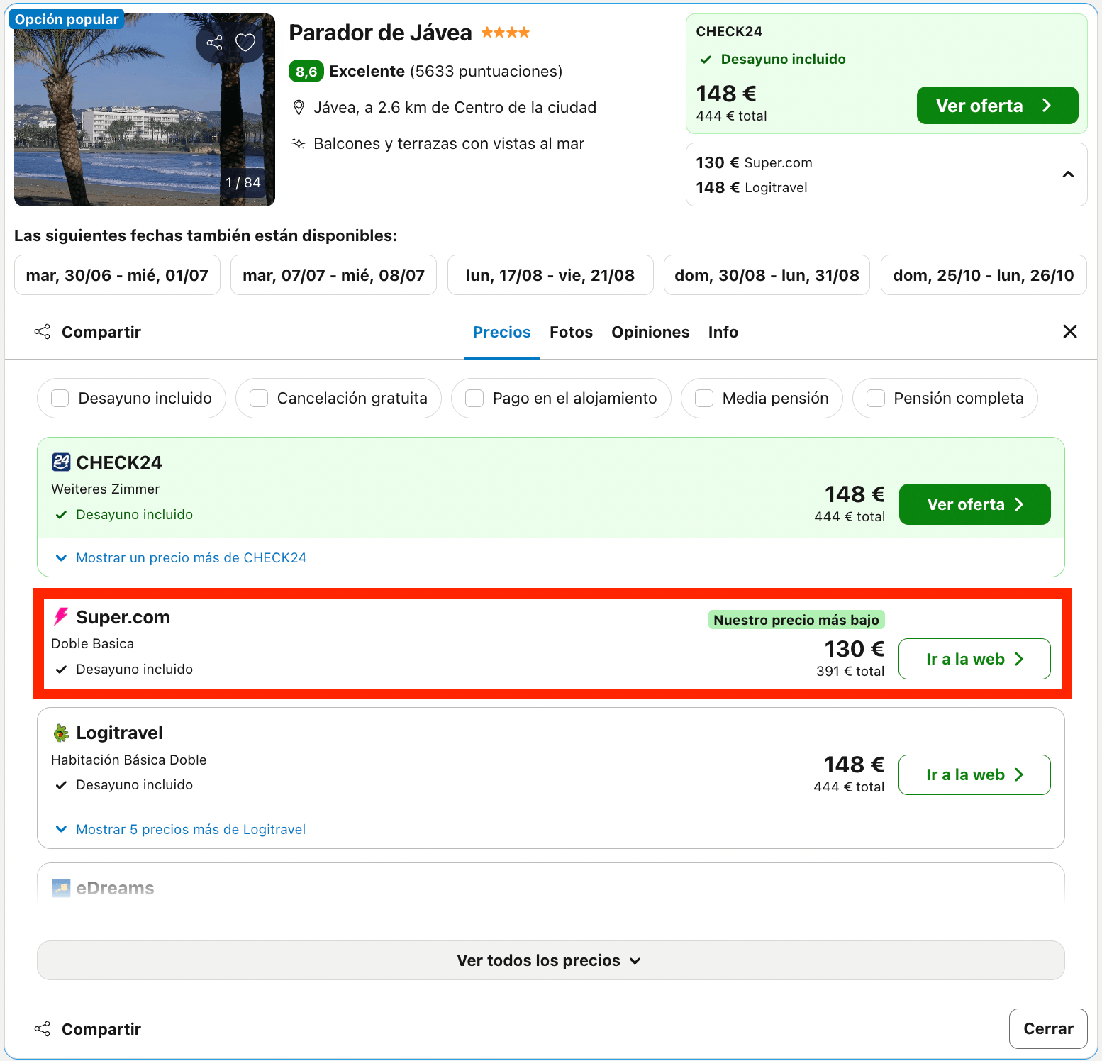Parador emplazado en un enclave privilegiado de la Costa Blanca desde 65€ p.p./noche