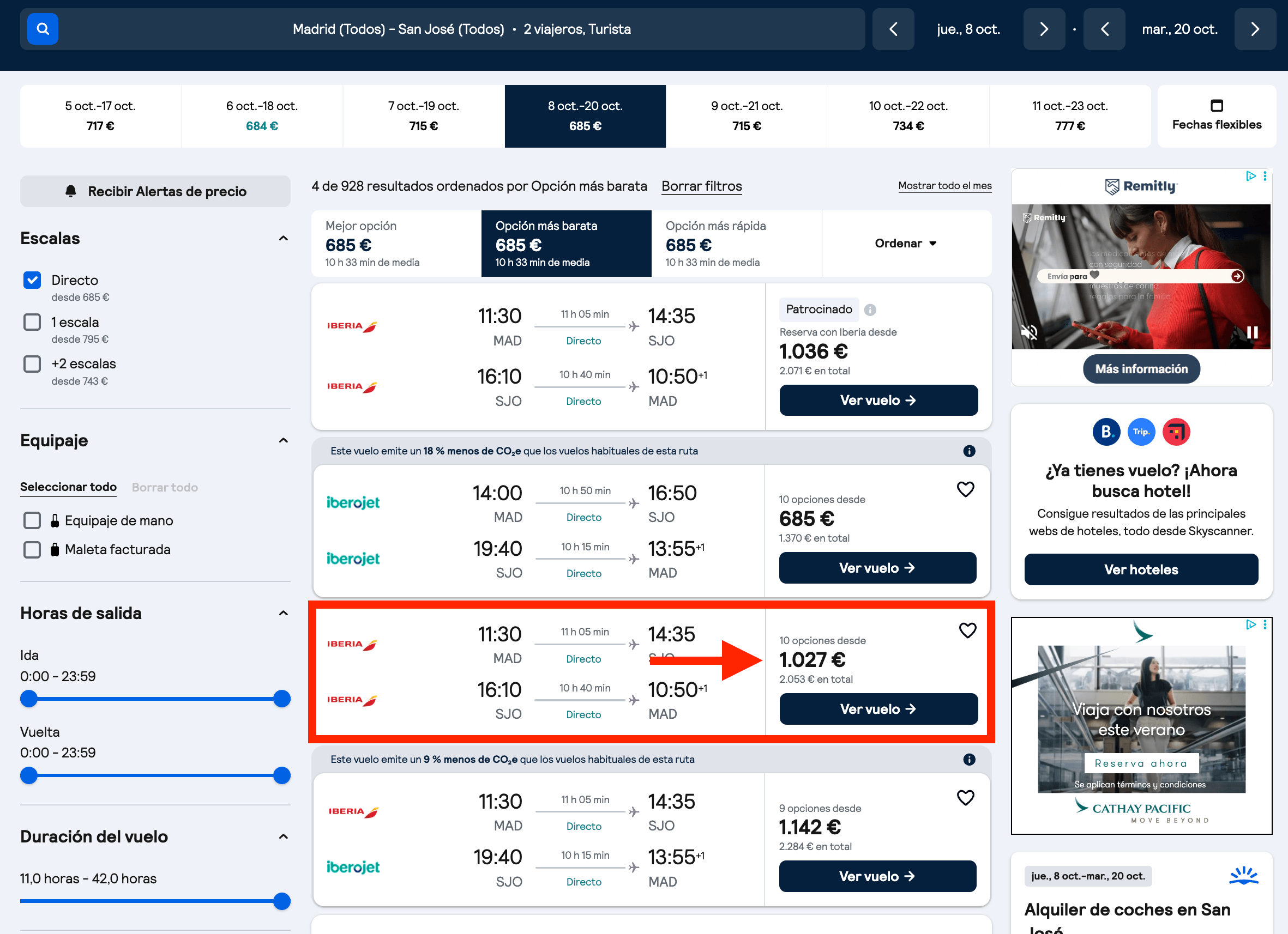 Vuelos directos a Costa Rica con Iberia desde 1027€ ida y vuelta