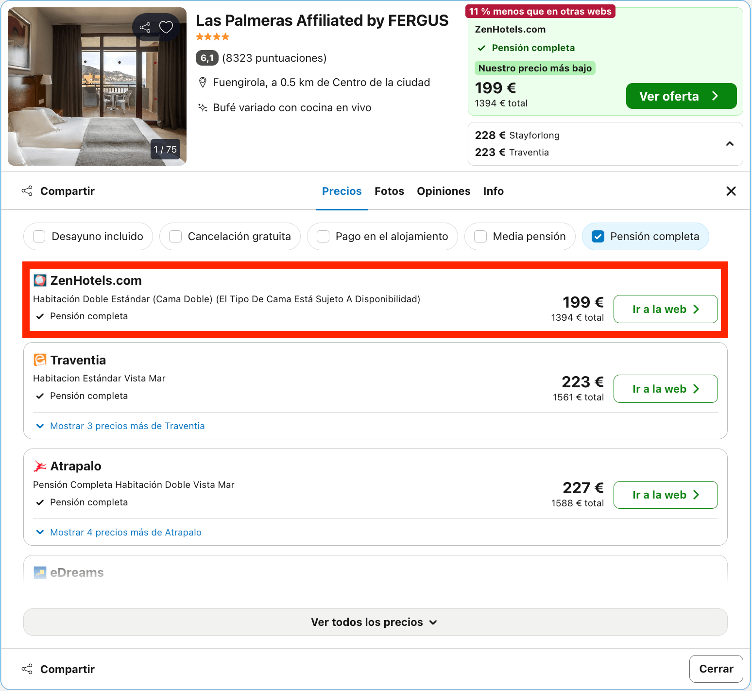 Vacaciones en Fuengirola: 4 noches en hotel 4* frente al puerto deportivo con pensión completa desde 697€ p.p.