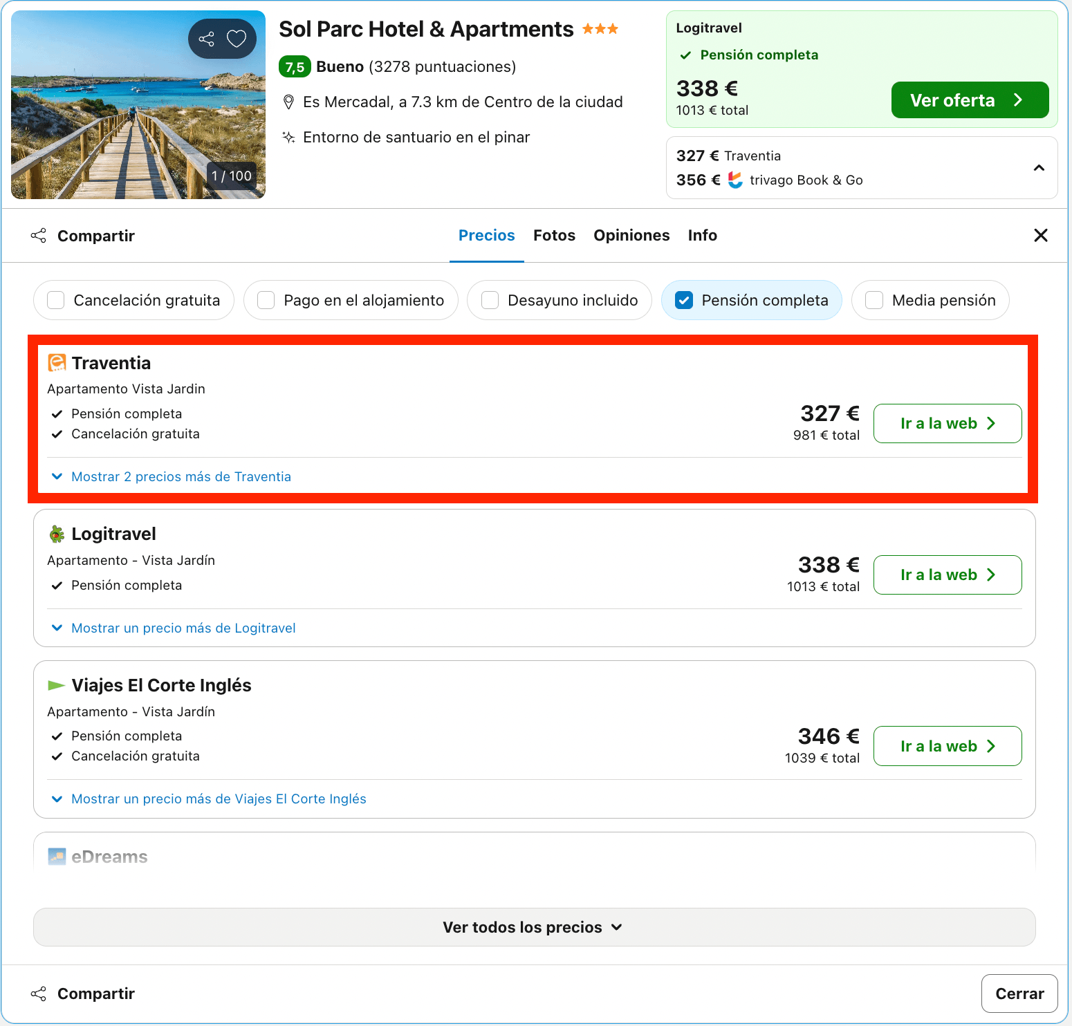 Resort en Menorca con acceso directo a la playa y todas las comidas incluidas desde 163€ p.p./noche