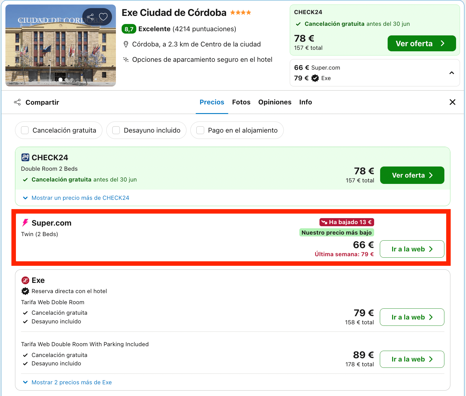 Fin de semana en Córdoba: hotel 4* desde 33€ p.p./noche