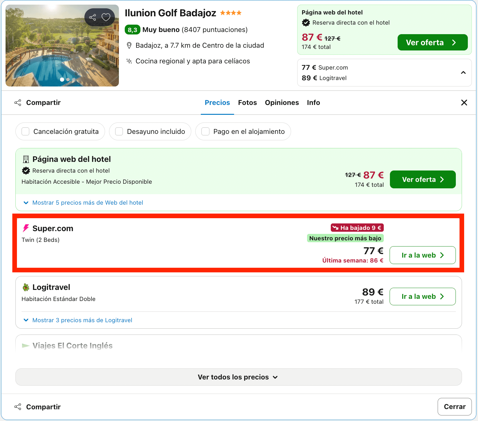 Fin de semana en Badajoz: hotel 4* ideal para los amantes del golf desde 38€ p.p./noche