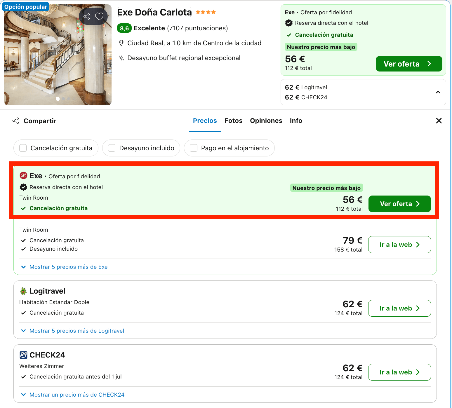 Fin de semana en un hotelazo 4* de Ciudad Real desde 28€ p.p./noche