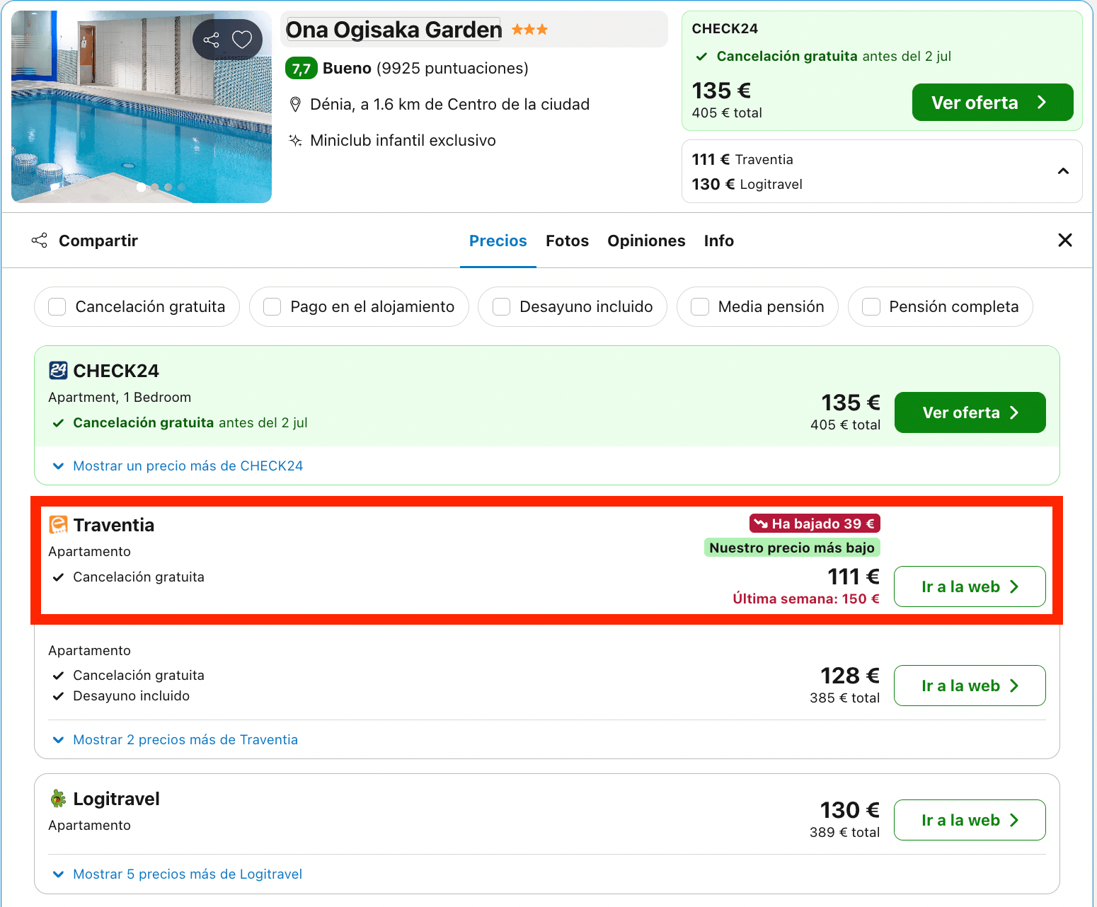 Escapada de última hora: aparthotel en Dénia desde 55€ p.p./noche