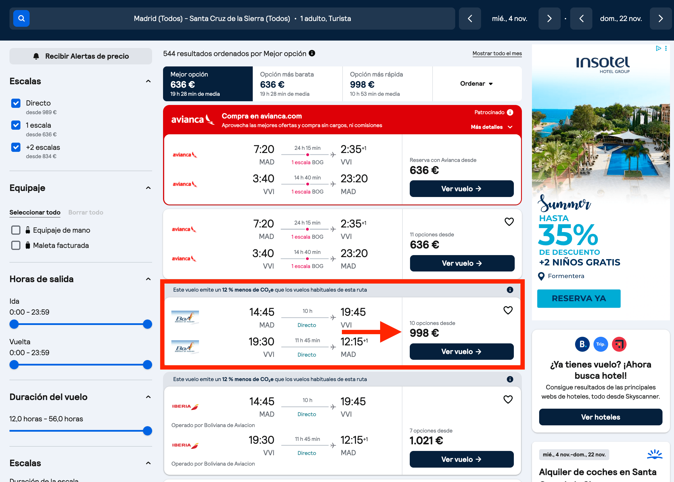Vuelos directos a Bolivia desde 998€ ida y vuelta
