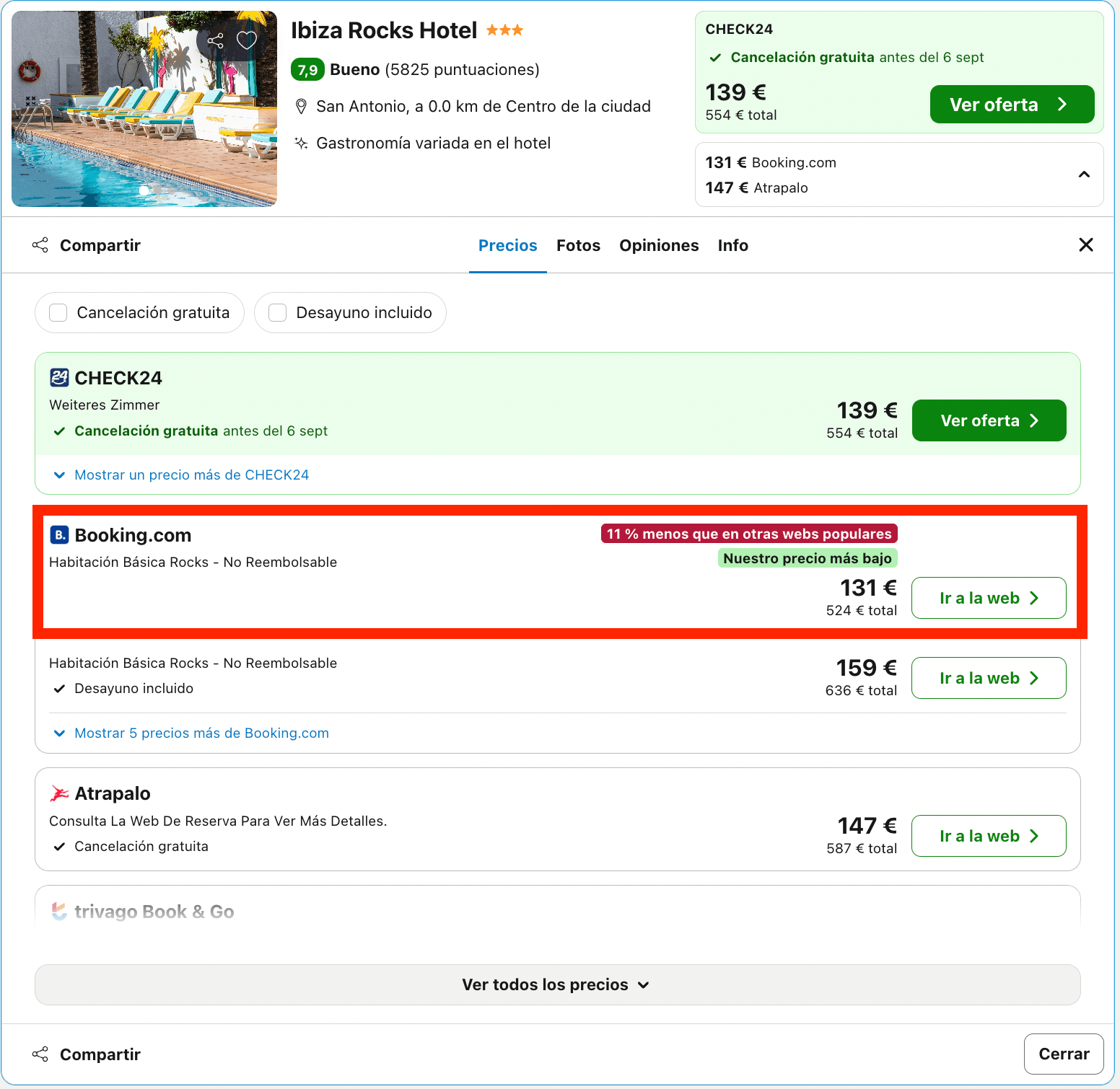 Famoso hotel solo para adultos con música en vivo y sesiones de DJ desde 65€ p.p./noche