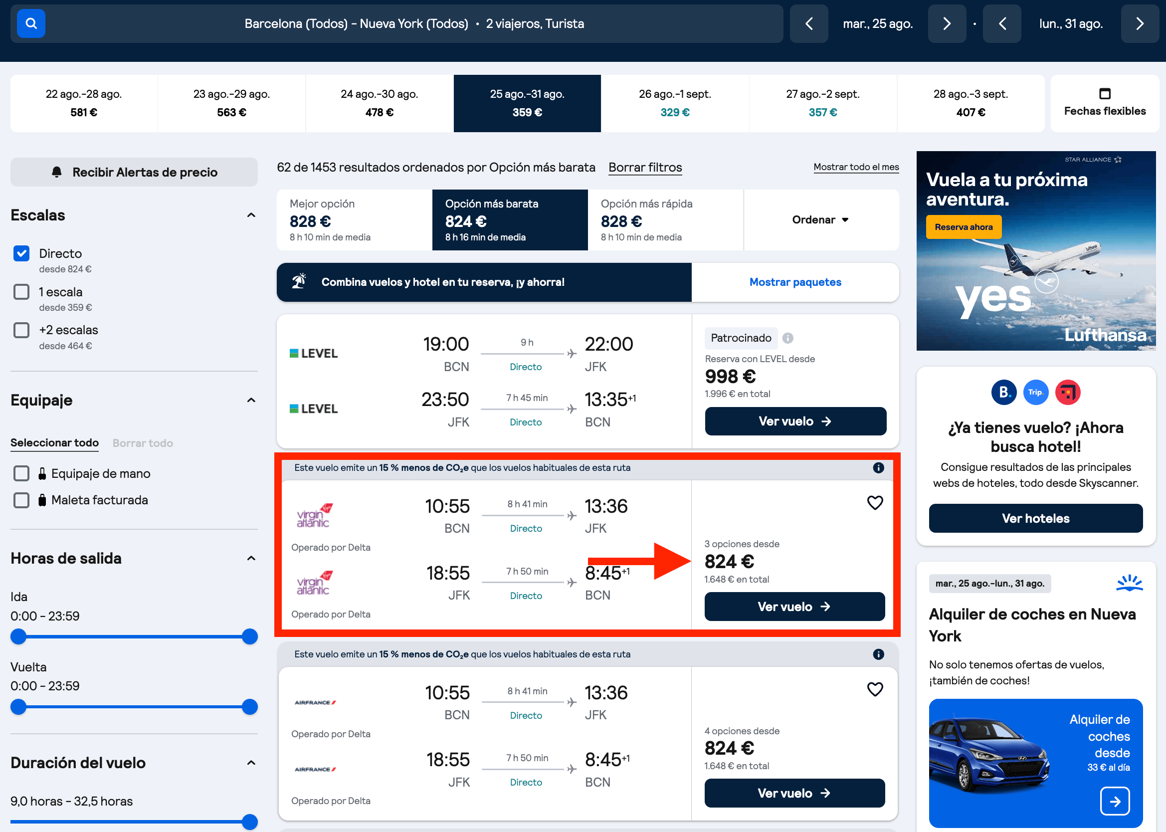 Agosto en Nueva York: vuelos directos desde 824€ ida y vuelta
