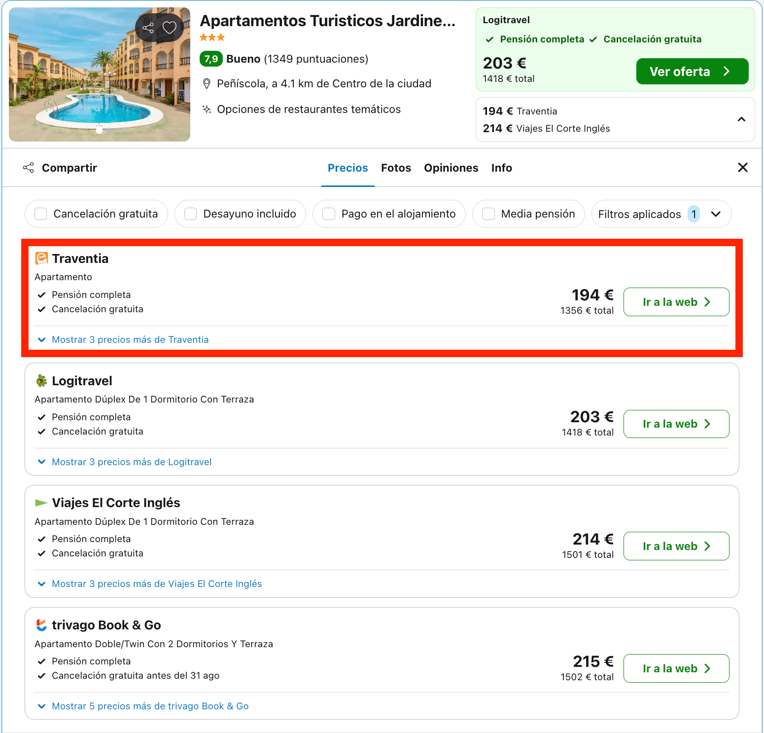 Vacaciones en Peñíscola: 7 noches en hotel a pie playa con pensión completa desde 678€ p.p.