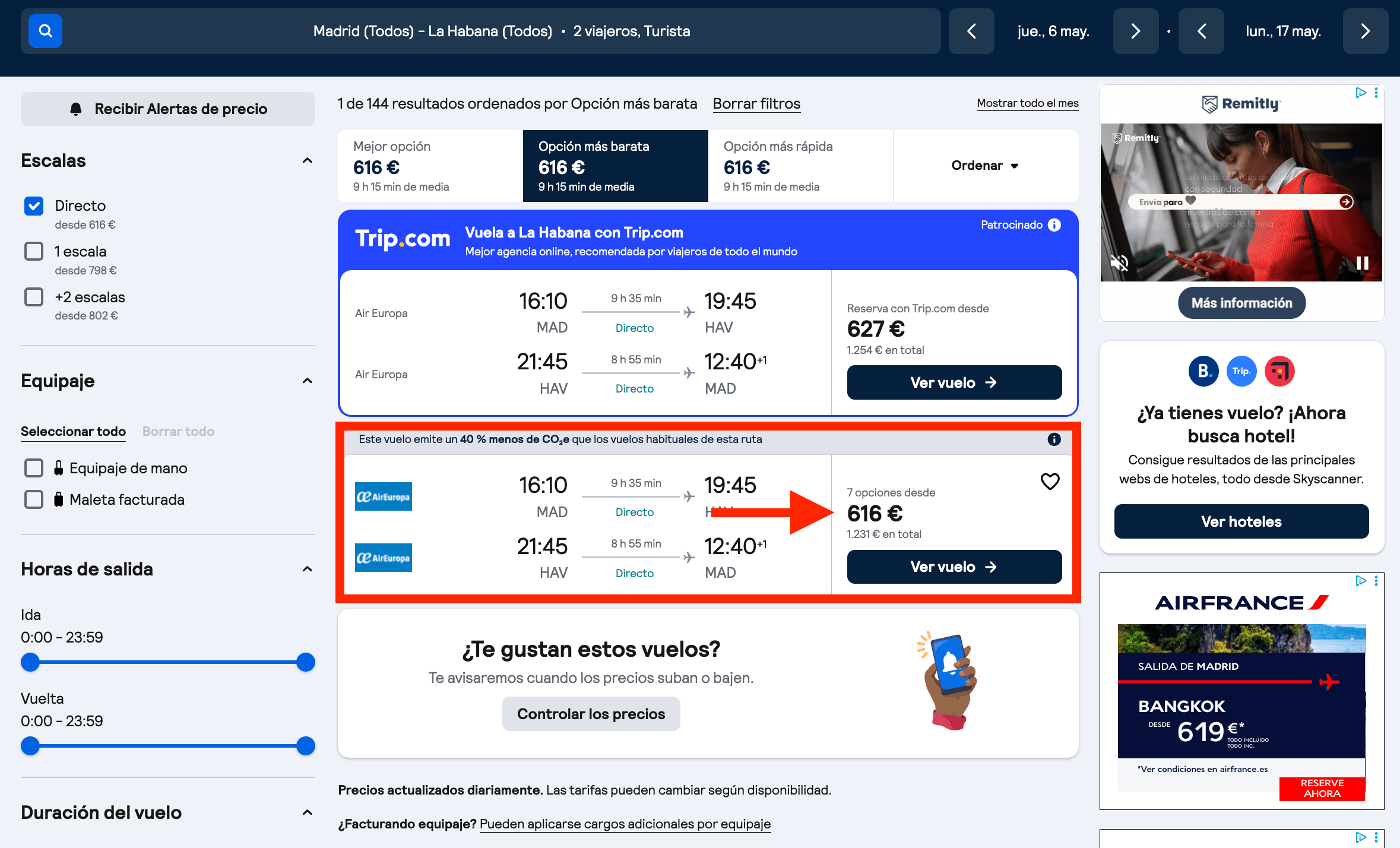 Vuelos directos a La Habana desde 616€ ida y vuelta