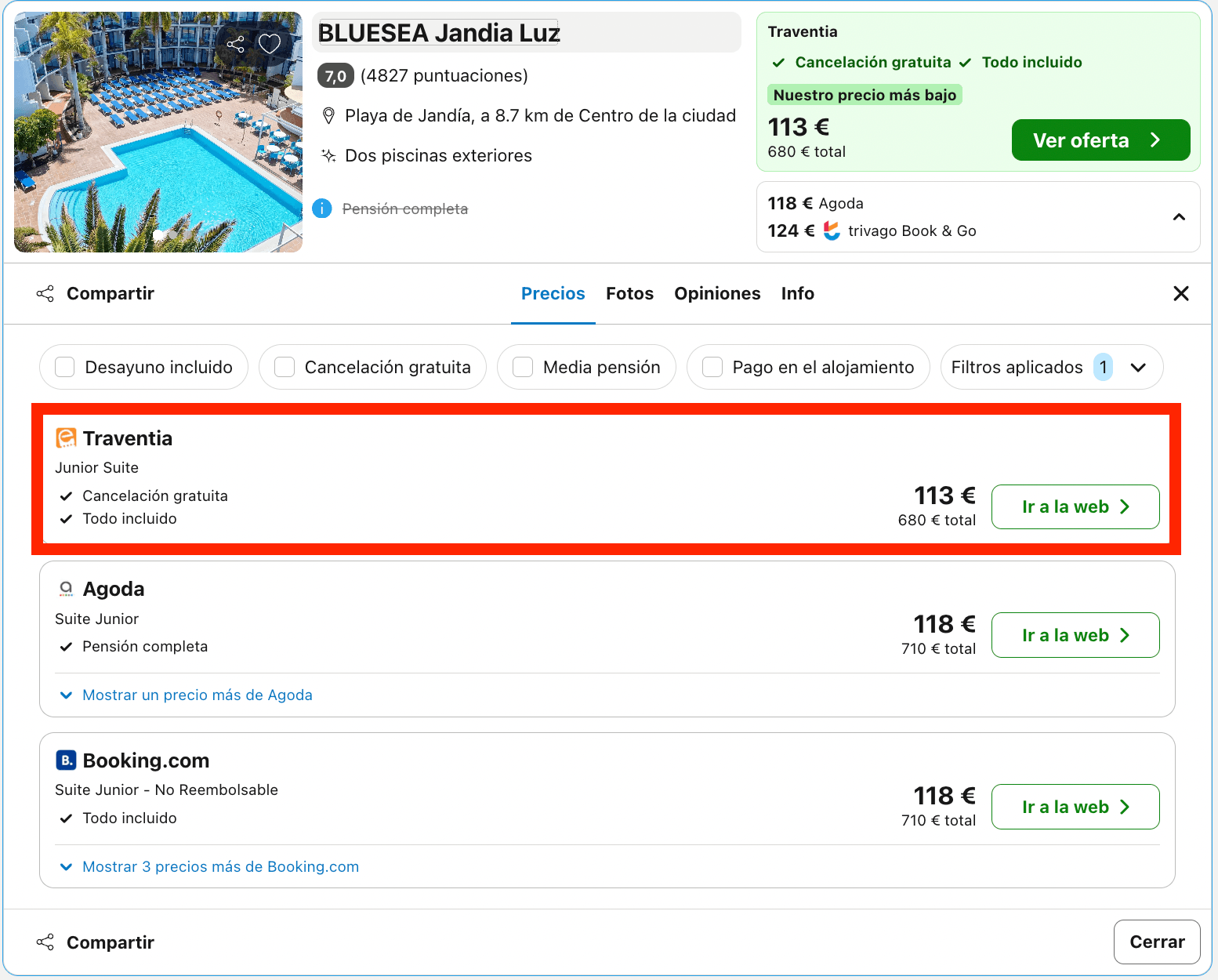 Playa de Jandía: aparthotel con todas las comidas y bebidas incluidas desde 56€ p.p./noche