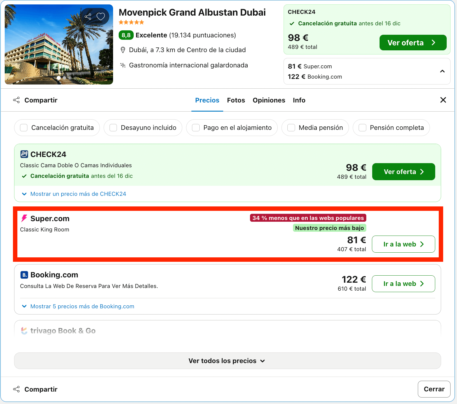 Dubái: vuelos + 5 noches en un hotel 5* desde 506€ p.p.