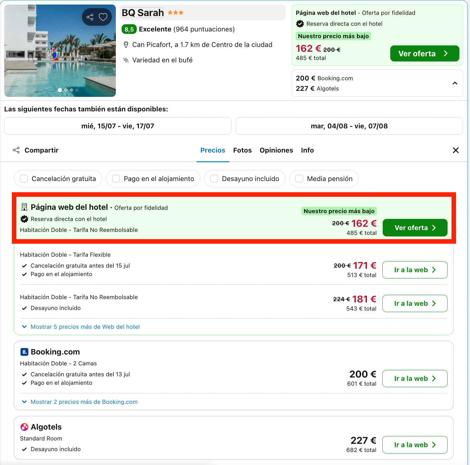 Escapada solo adultos en Can Picafort: acogedor hotel desde 81€ p.p./noche