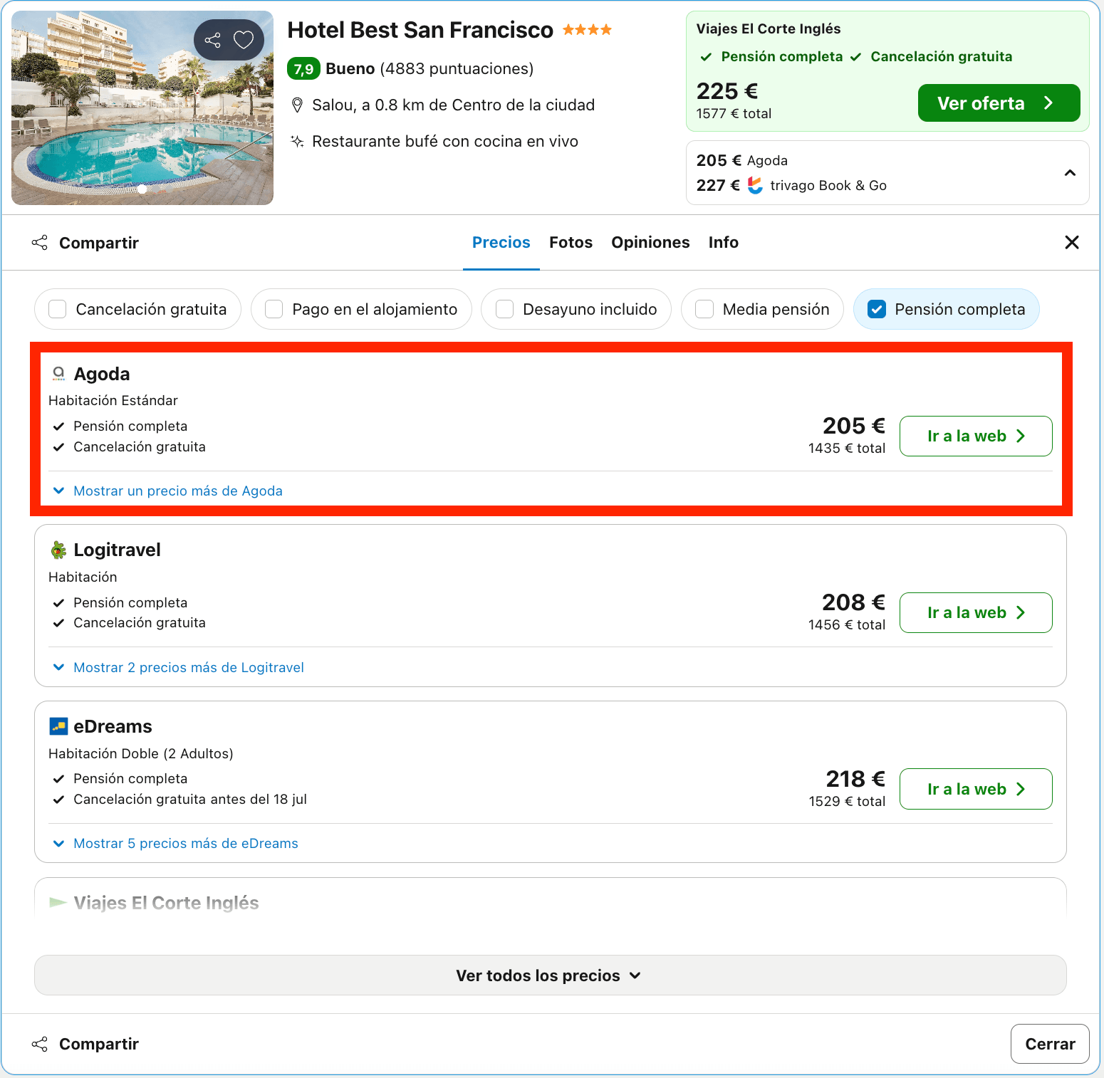 Vacaciones en Salou: 7 noches en un hotel 4* con desayuno, almuerzo y cena desde 717€ p.p.