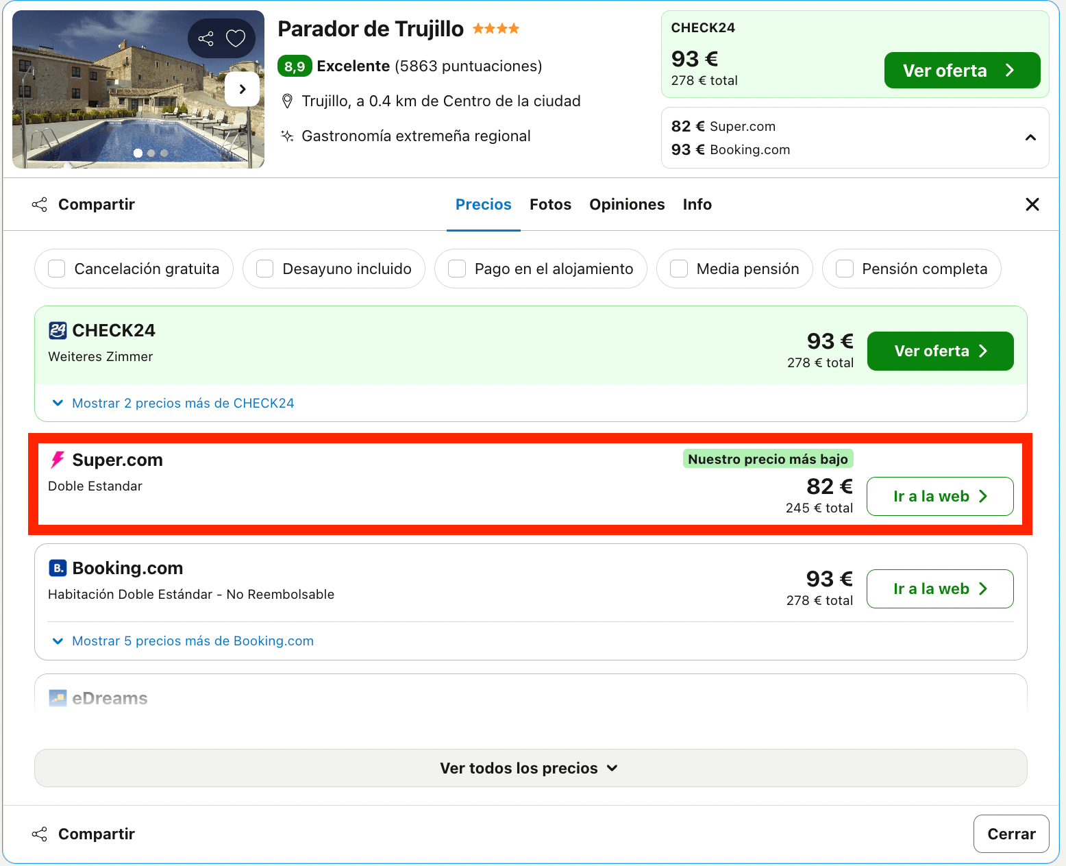 Parador que en su día fue un palacio renacentista del siglo XVI desde 41€ p.p./noche