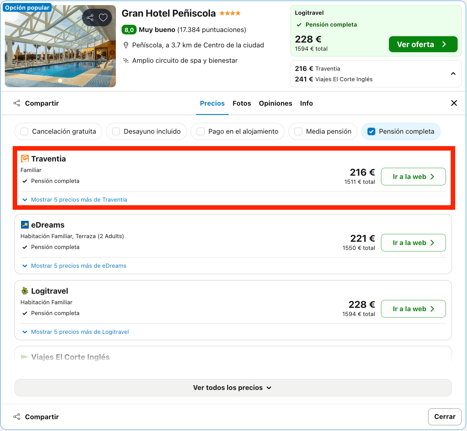 Vacaciones en Peñíscola: 7 noches en un hotel 4* a pie de playa con pensión completa desde 755€ p.p.