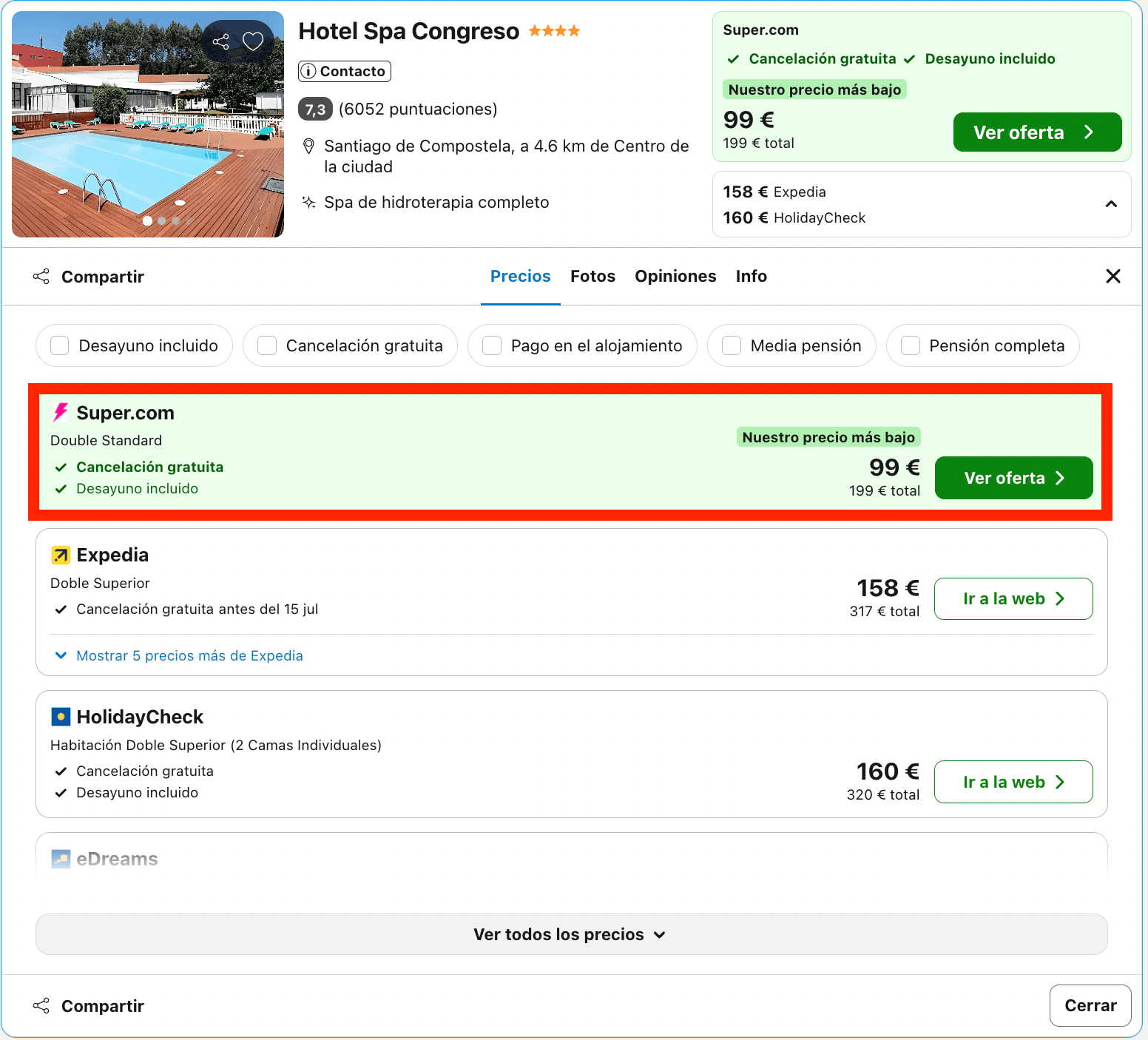 Fin de semana en Santiago de Compostela: hotel 4* con spa desde 49€ p.p./noche