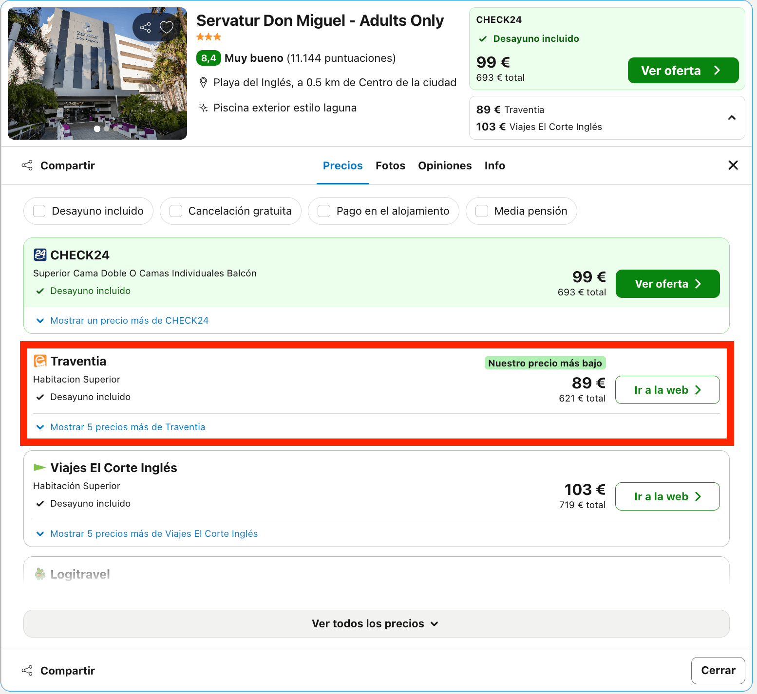 Exclusivo hotel 4* solo adultos en Playa del Inglés desde 44€ p.p./noche