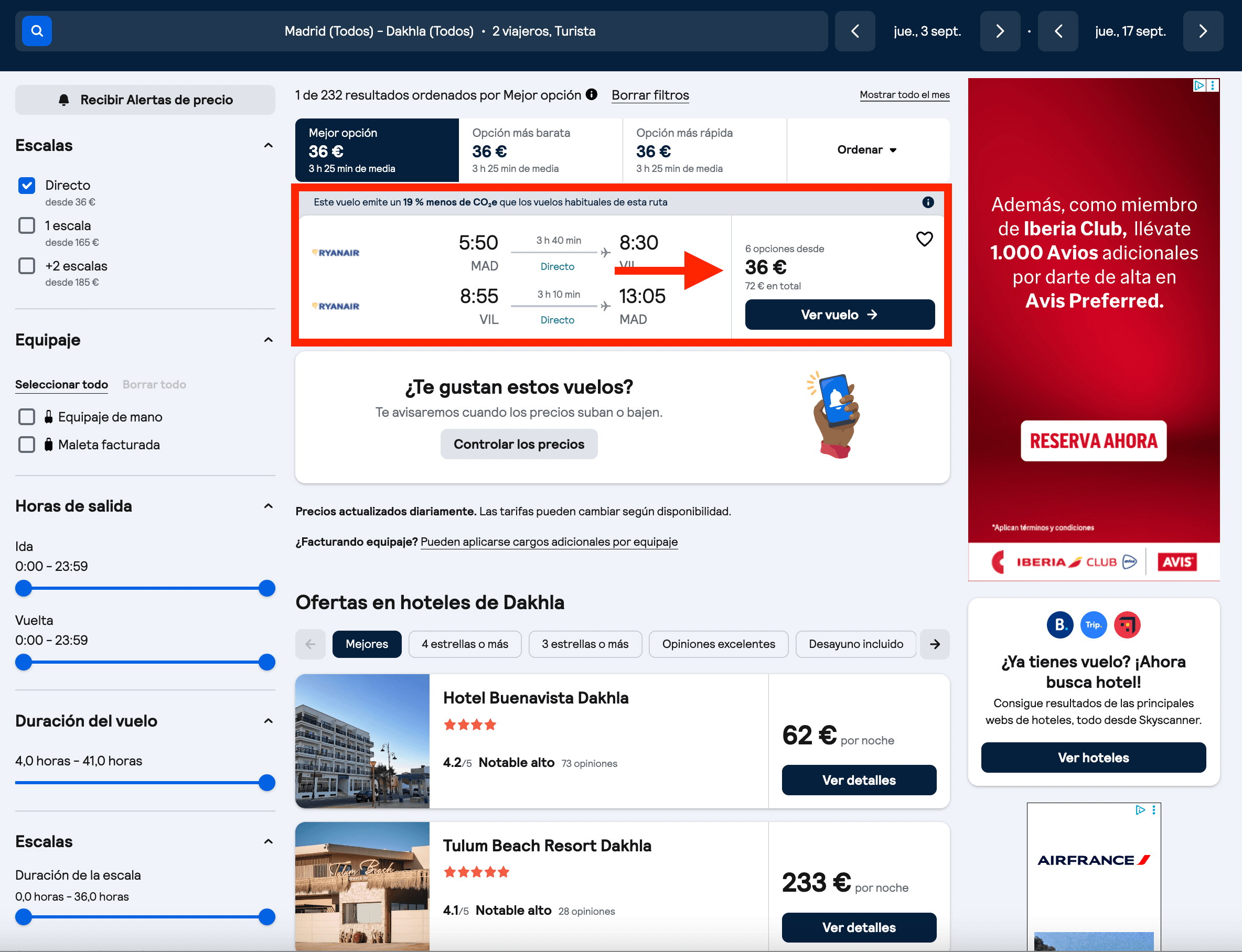 Vuelos a Dakhla desde solo 36€ ida y vuelta