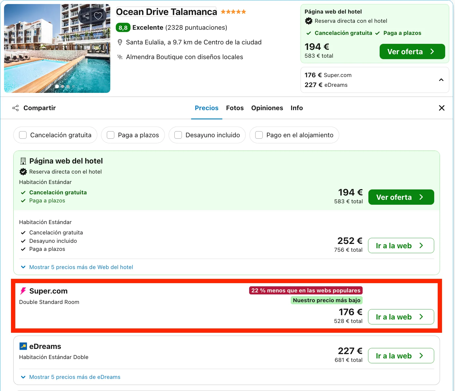 Escapada de lujo a Ibiza: hotel 5* a un paso de la playa desde 88€ p.p./noche