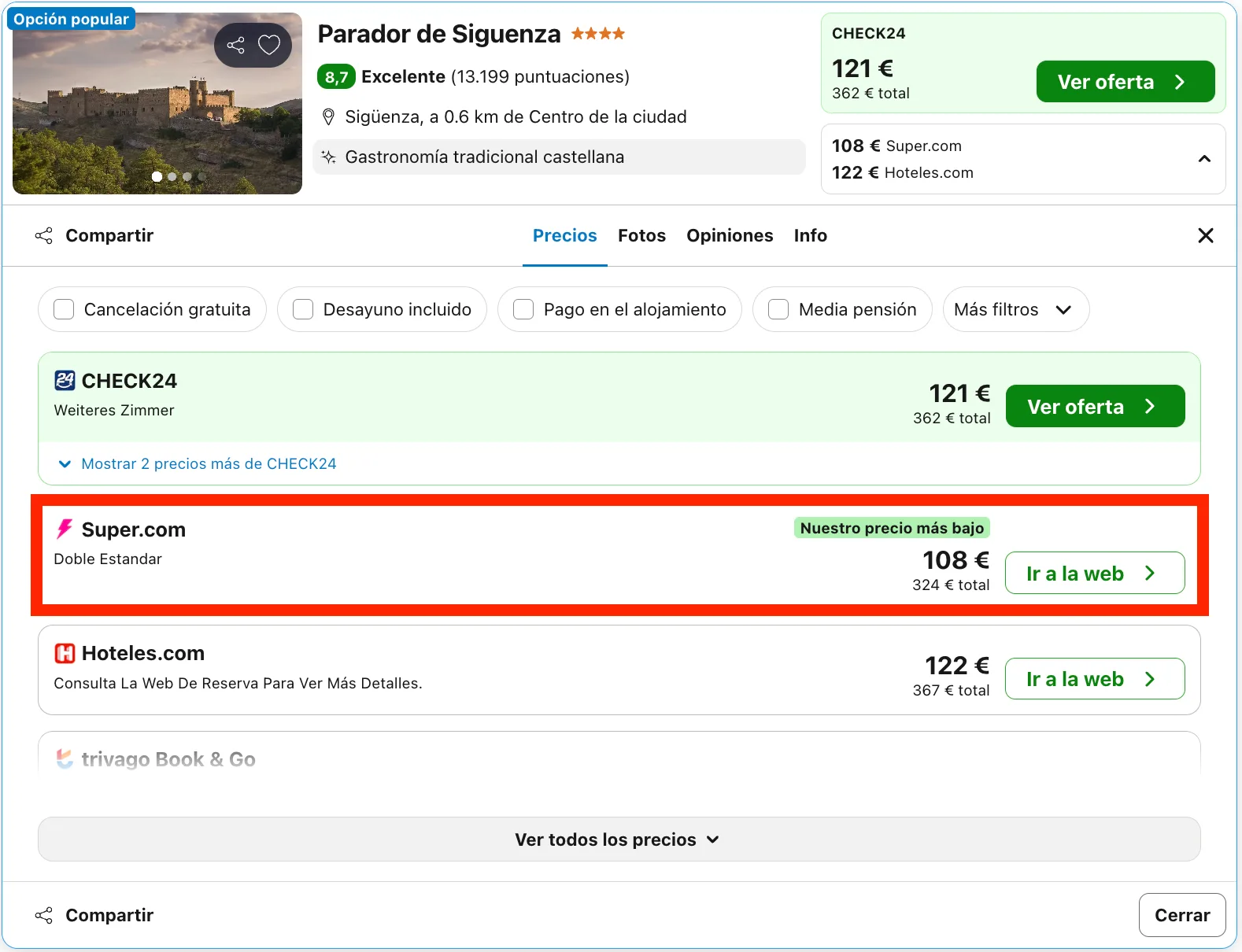 Parador ubicado en un imponente castillo medieval del siglo XII desde 54€ p.p./noche