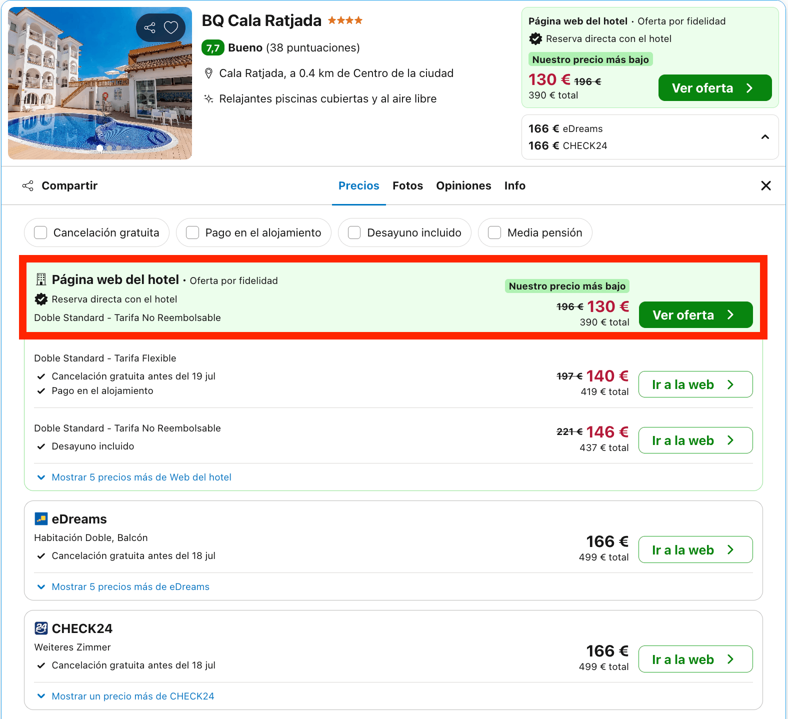 Hotel 4* solo adultos en Cala Ratjada desde 65€ p.p./noche