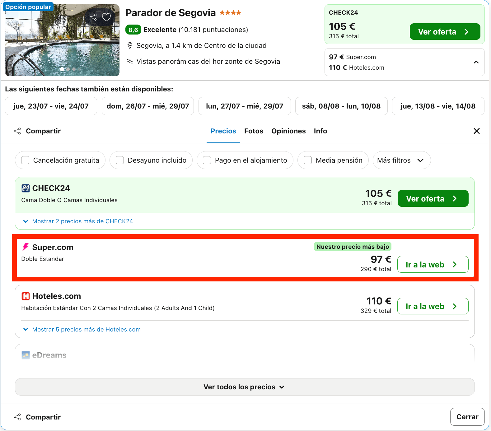 Parador de ensueño que enamoró a Felipe V desde 48€ p.p./noche