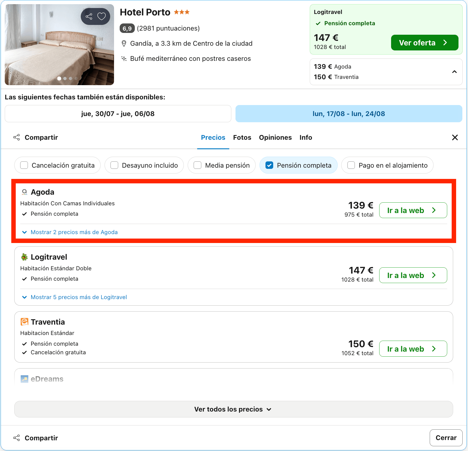 Encantador hotel en Gandía con todas las comidas incluidas desde 69€ p.p./noche