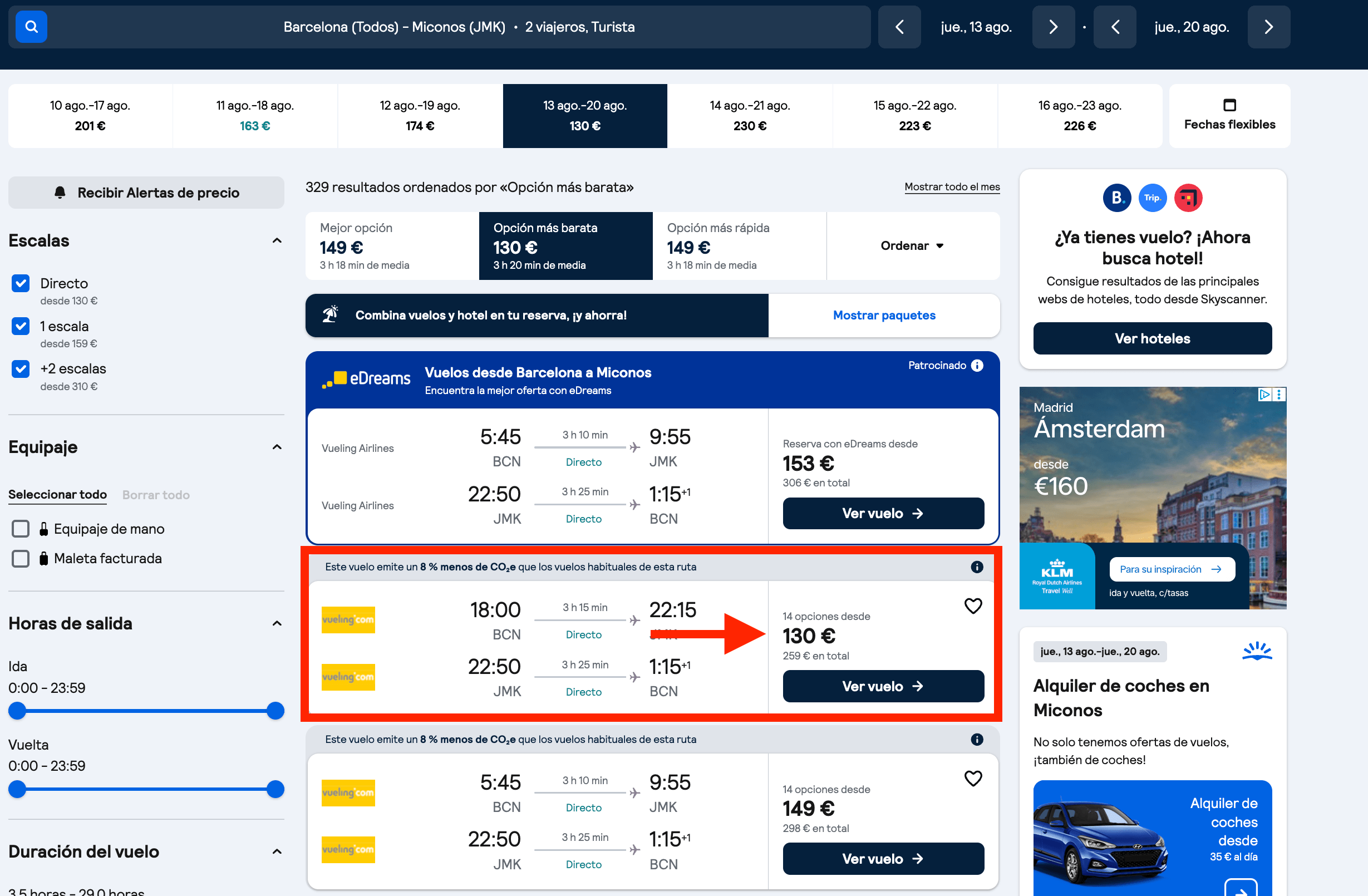 Agosto en Mykonos: vuelos directos desde 130€ ida y vuelta