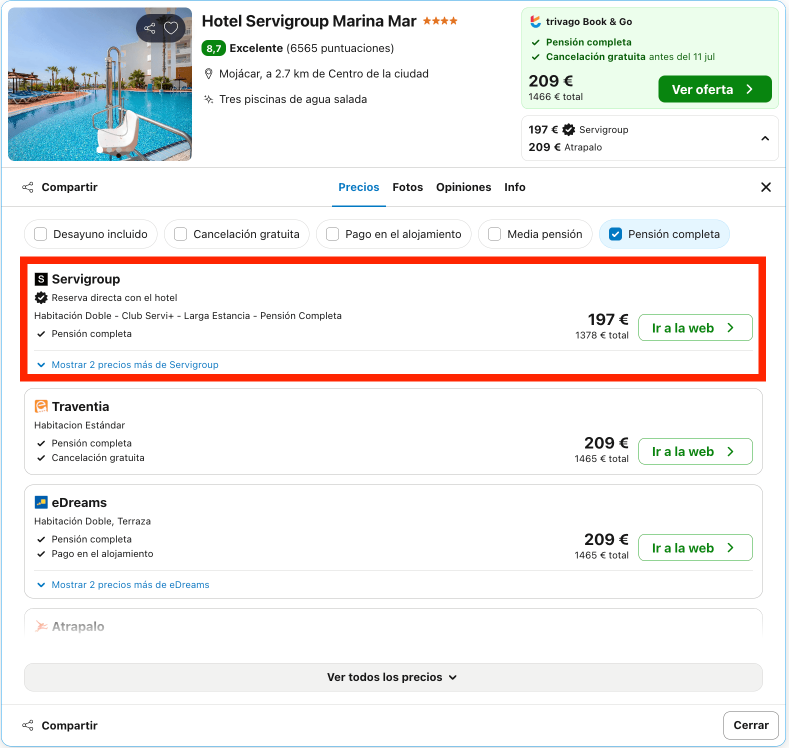 Vacaciones en Mojácar: 7 noches en un increíble resort 4* con pensión completa desde 689€ p.p.