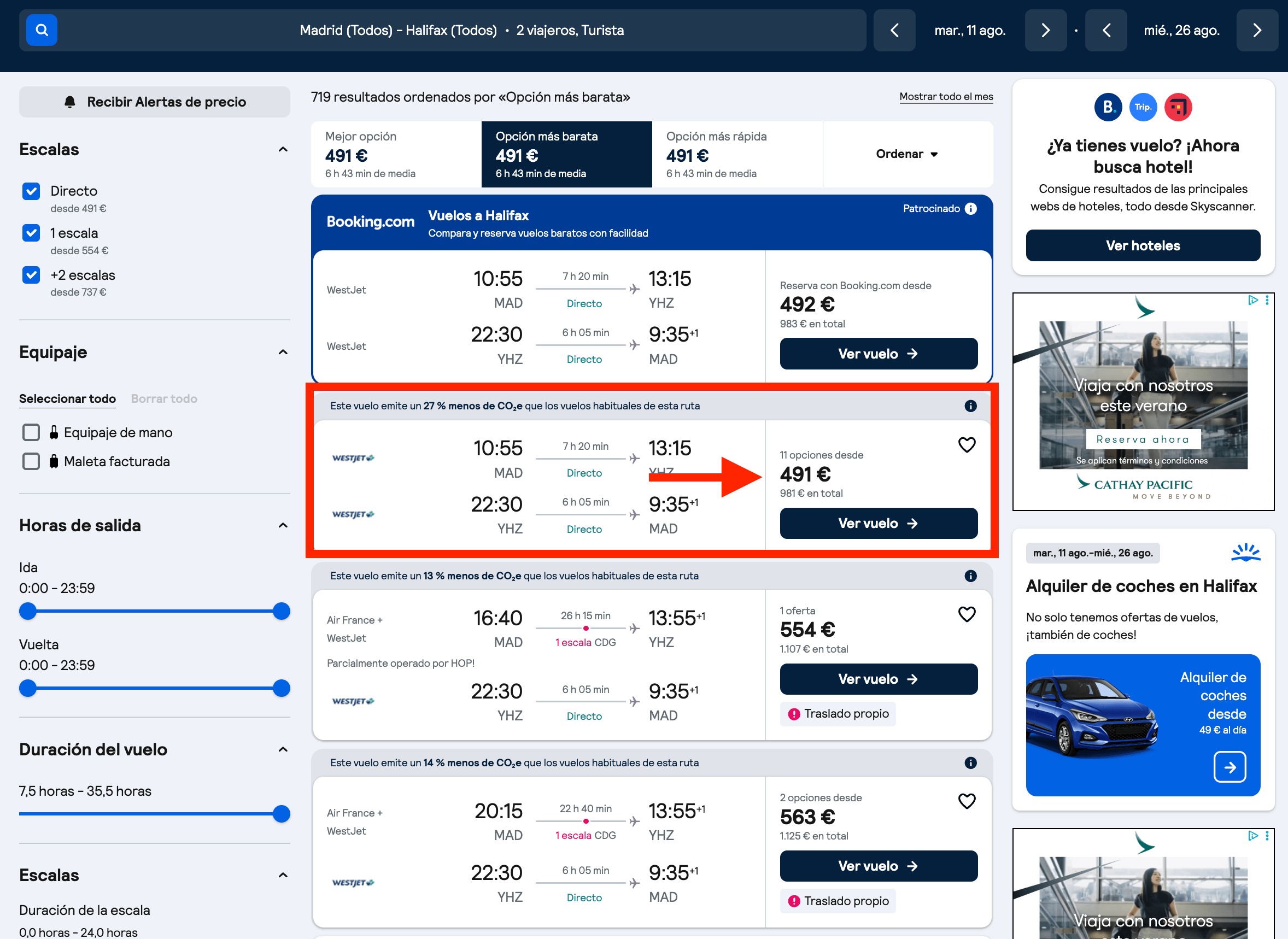 Vuelos directos a Canadá desde 491€ ida y vuelta