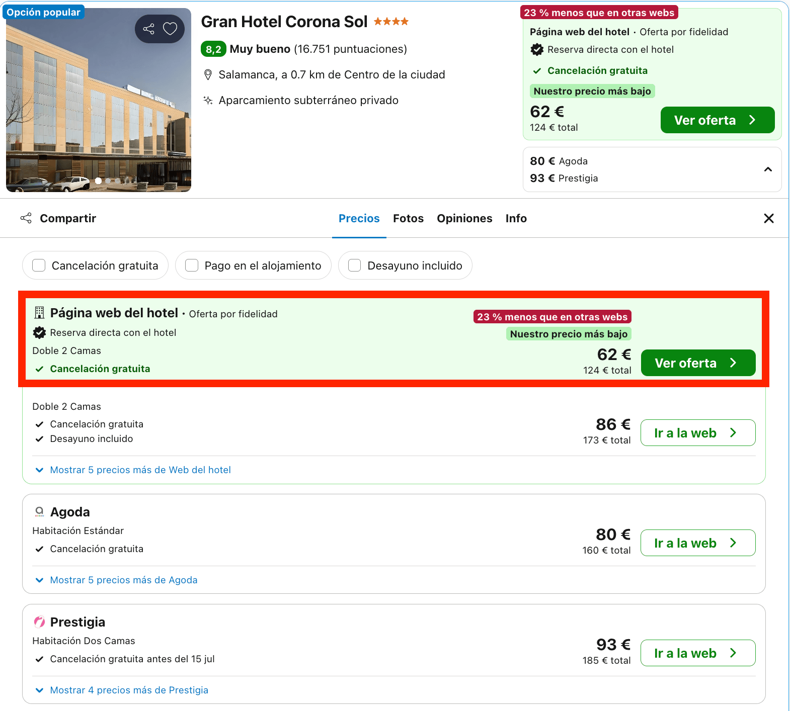Última hora: hotel 4* en Salamanca desde 31€ p.p./noche