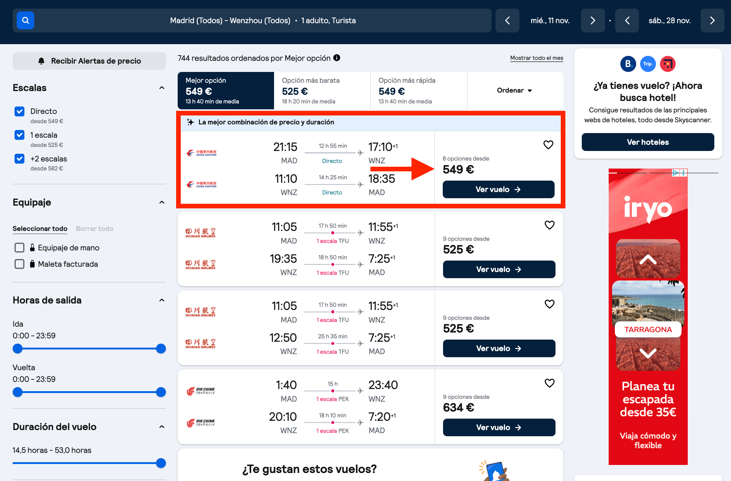 Vuelos directos a Wezhou (China) desde 549€ ida y vuelta