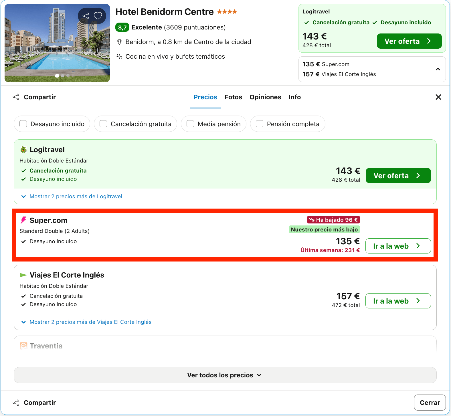Hotel 4* en Benidorm solo para adultos desde 67€ p.p./noche