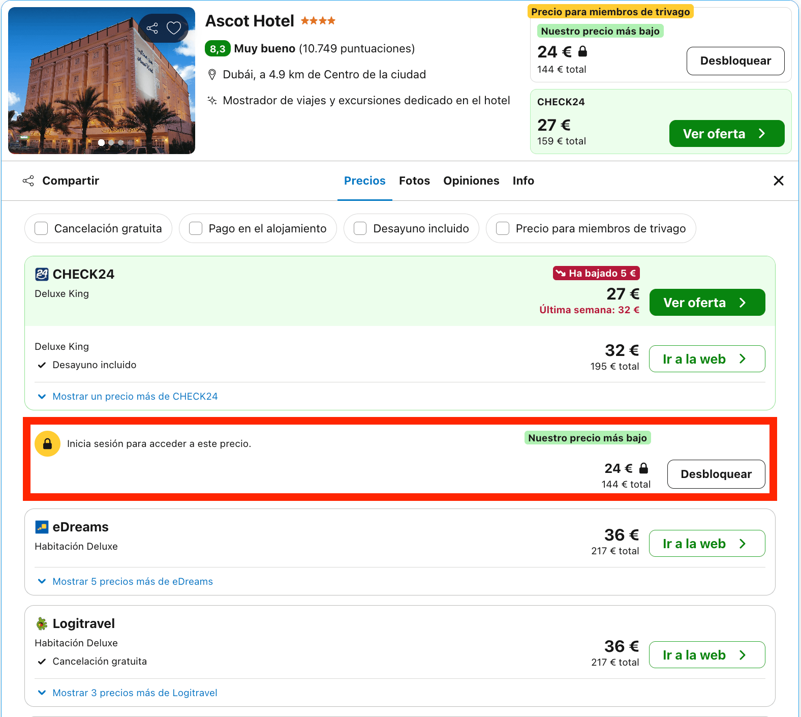 Vacaciones en Dubái: hotel 4* desde 12€ p.p./noche