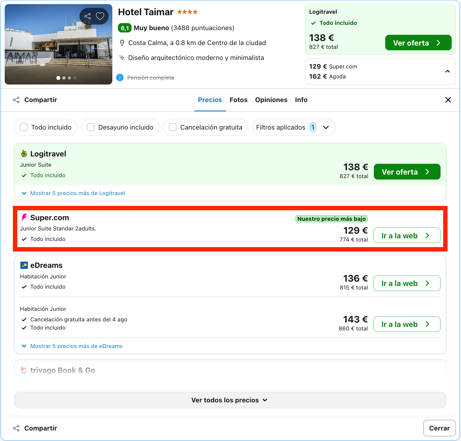 Agosto en Fuerteventura: hotel en la playa con todas las comidas incluidas desde 64€ p.p./noche