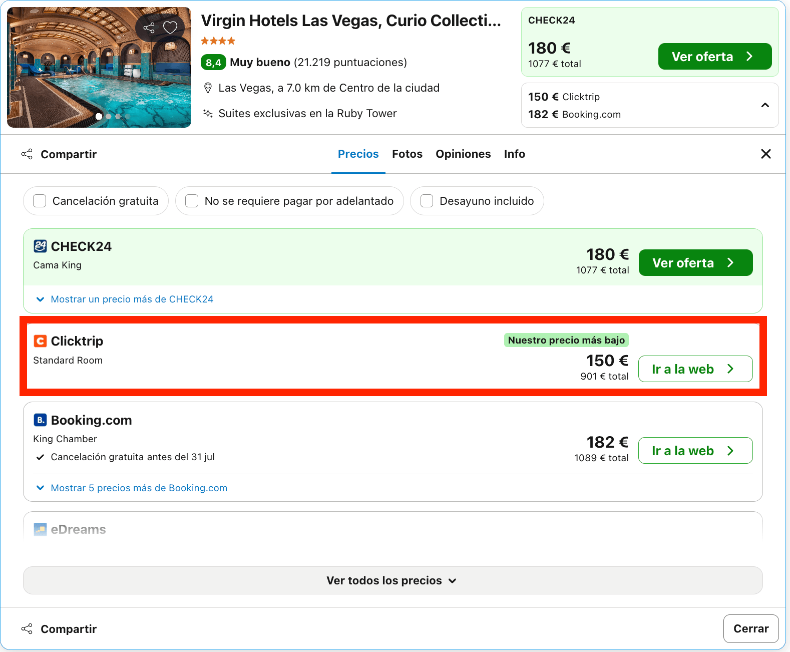 Resort 4* by Hilton en Las Vegas desde 75€ p.p./noche