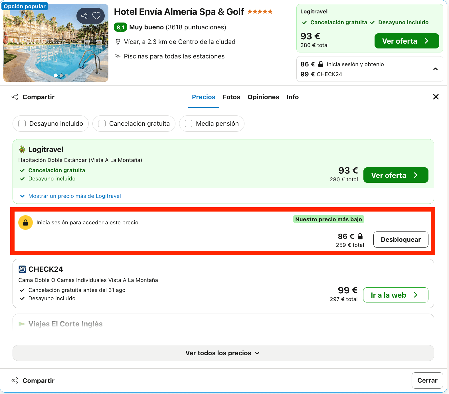 Hotel 5* Golf & Spa en la costa de Almería desde 43€ p.p./noche