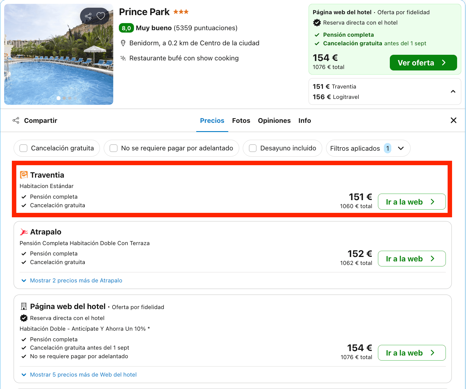 Vacaciones en Benidorm: 7 noches en un encantador hotel con pensión completa desde 530€ p.p.