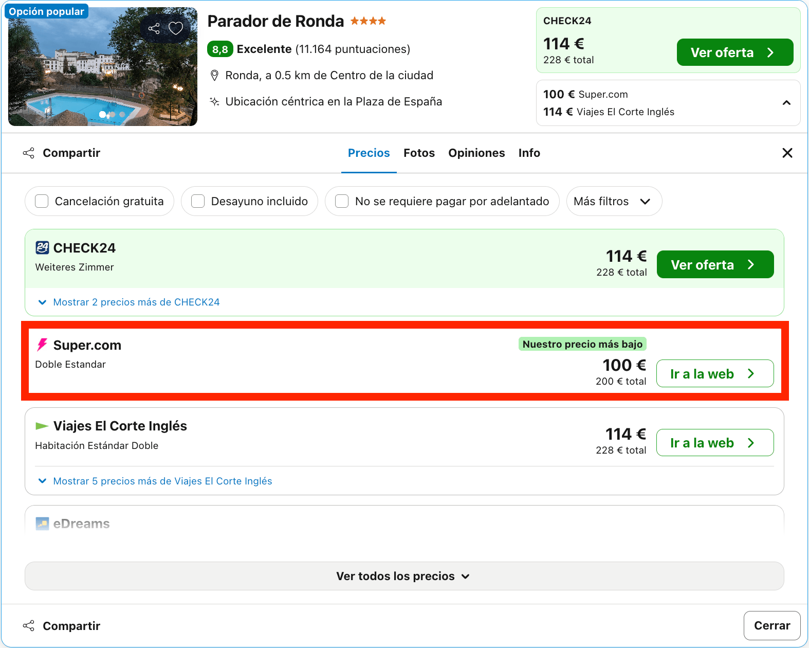 Parador colgado sobre un desfiladero de 120 metros de altura desde 50€ p.p./noche