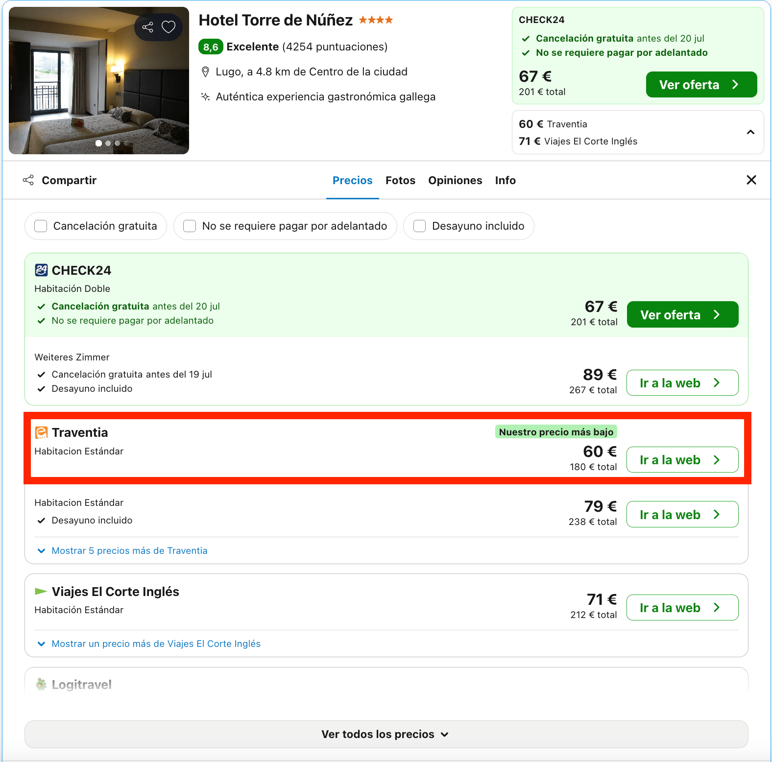 Última hora: hotel 4* en Lugo desde 30€ p.p./noche