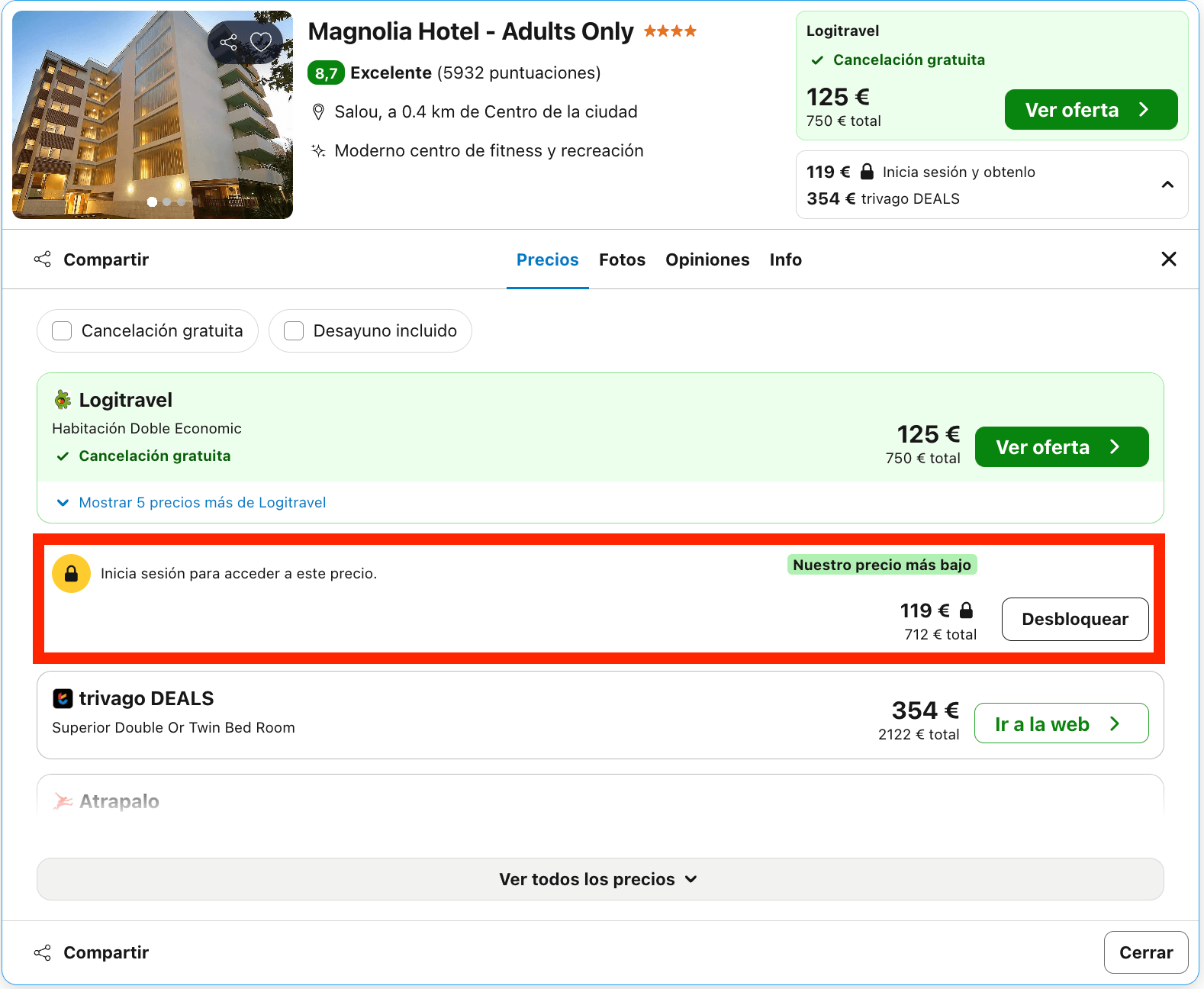 Salou: hotel 4* con spa solo para adultos desde 59€ p.p./noche
