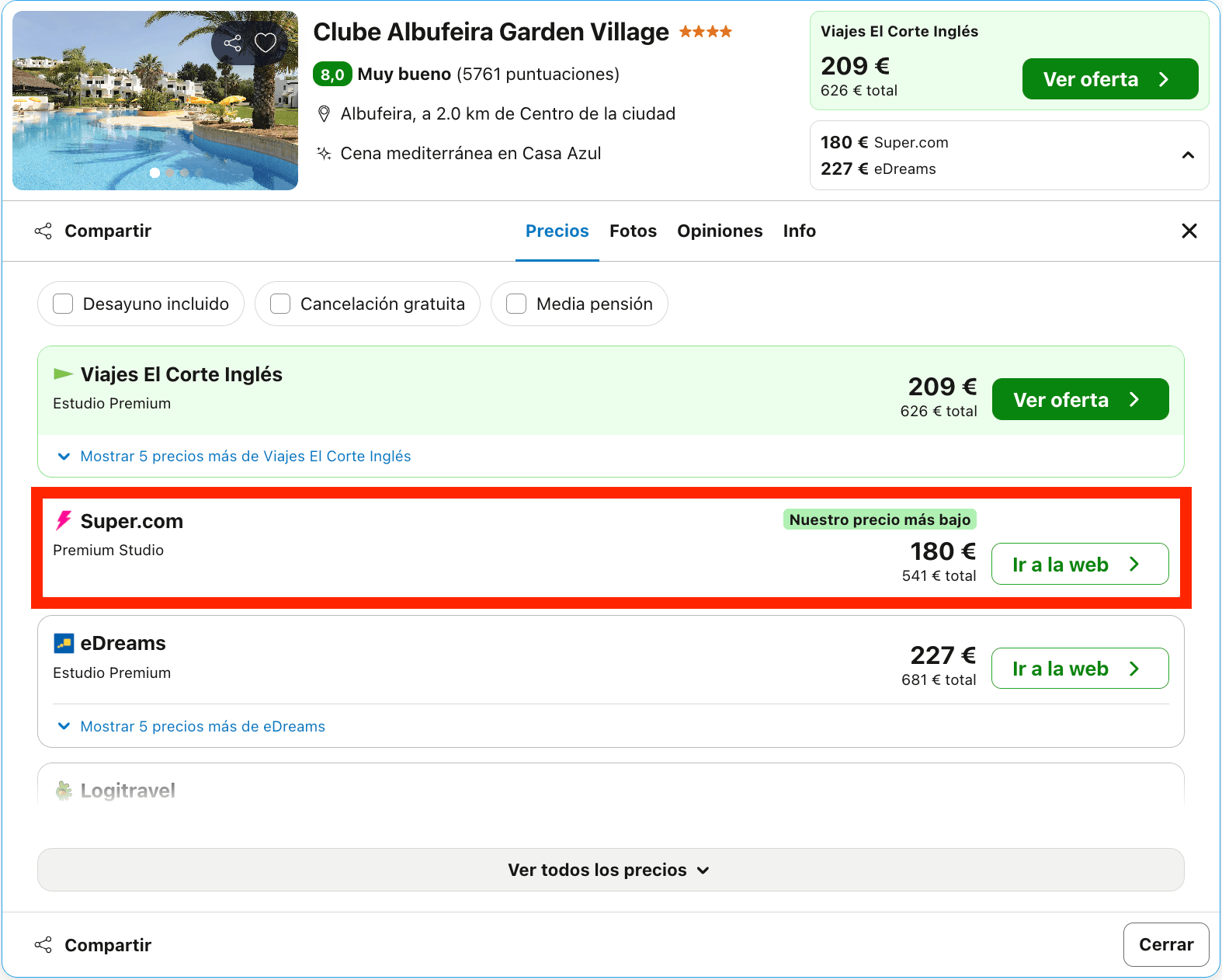 Verano en el Algarve (Portugal): aparthotel 4* desde 90€ p.p./noche