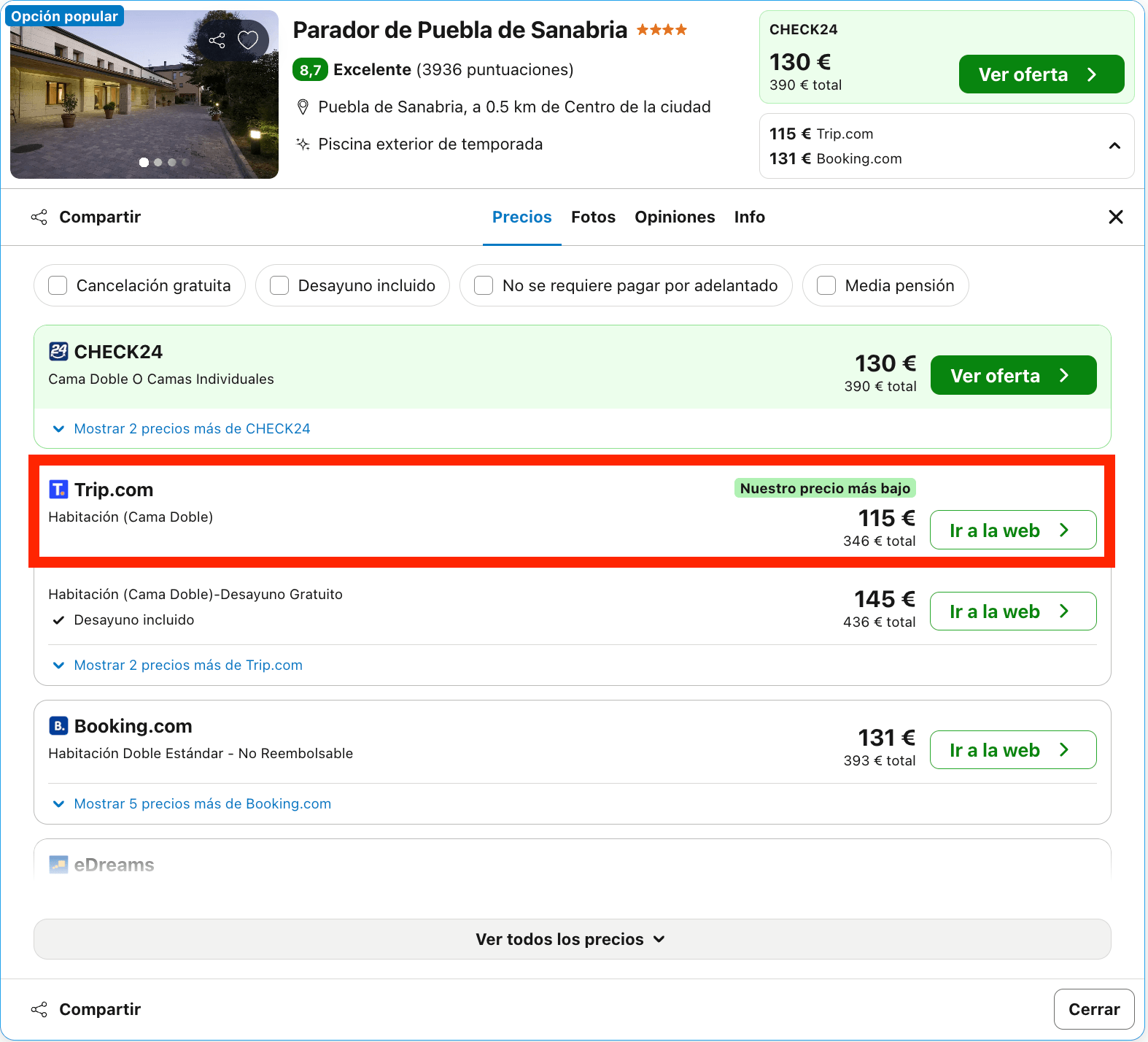 Encantador Parador en una villa medieval desde 57€ p.p./noche