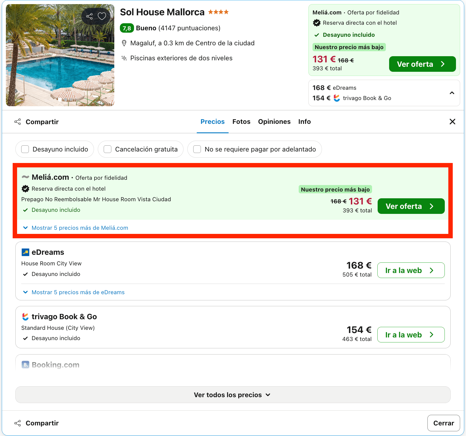Hotel 4* by Meliá solo para adultos con fiestas diarias en la piscina desde 65€ p.p./noche