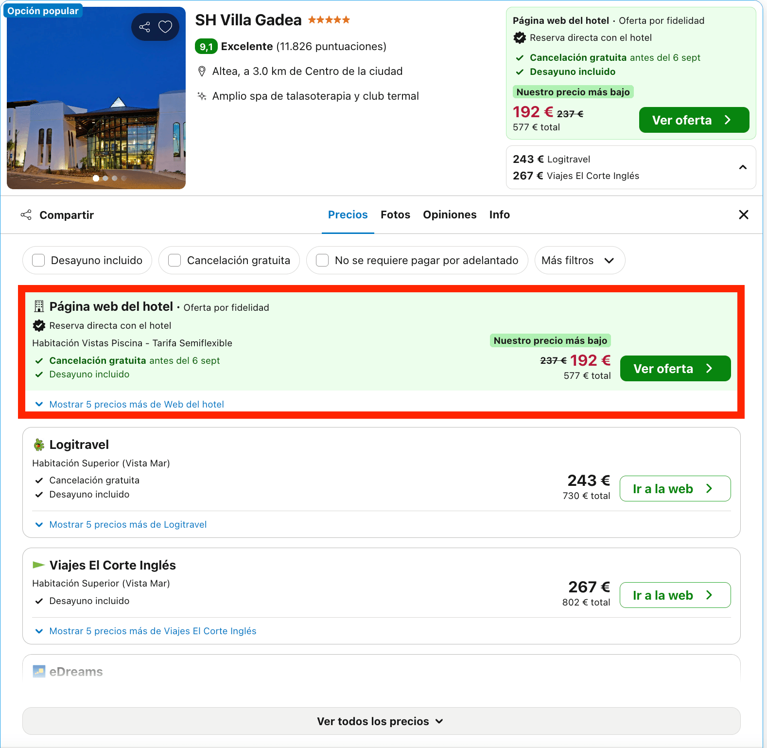 Encantador resort 5* en la Costa Blanca desde 96€ p.p./noche